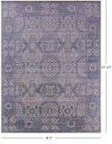 Ivory Geometric Persian Mamluk Handmade Wool Rug - 9' 1" X 11' 11" - Golden Nile