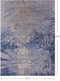 Contemporary Hand Knotted Wool & Silk Ocean Design Rug - 8' 11" X 12' 2" - Golden Nile