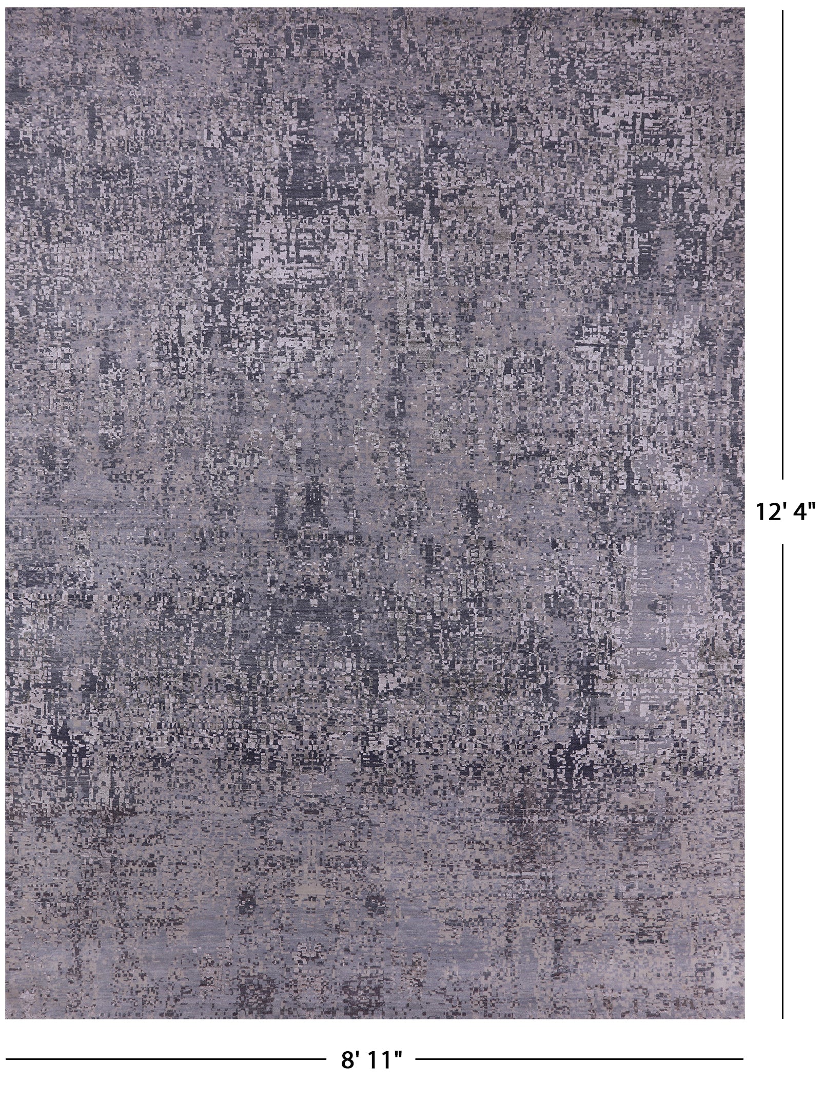 Modern Hand Knotted Wool & Silk Rug - 8' 11" X 12' 4" - Golden Nile