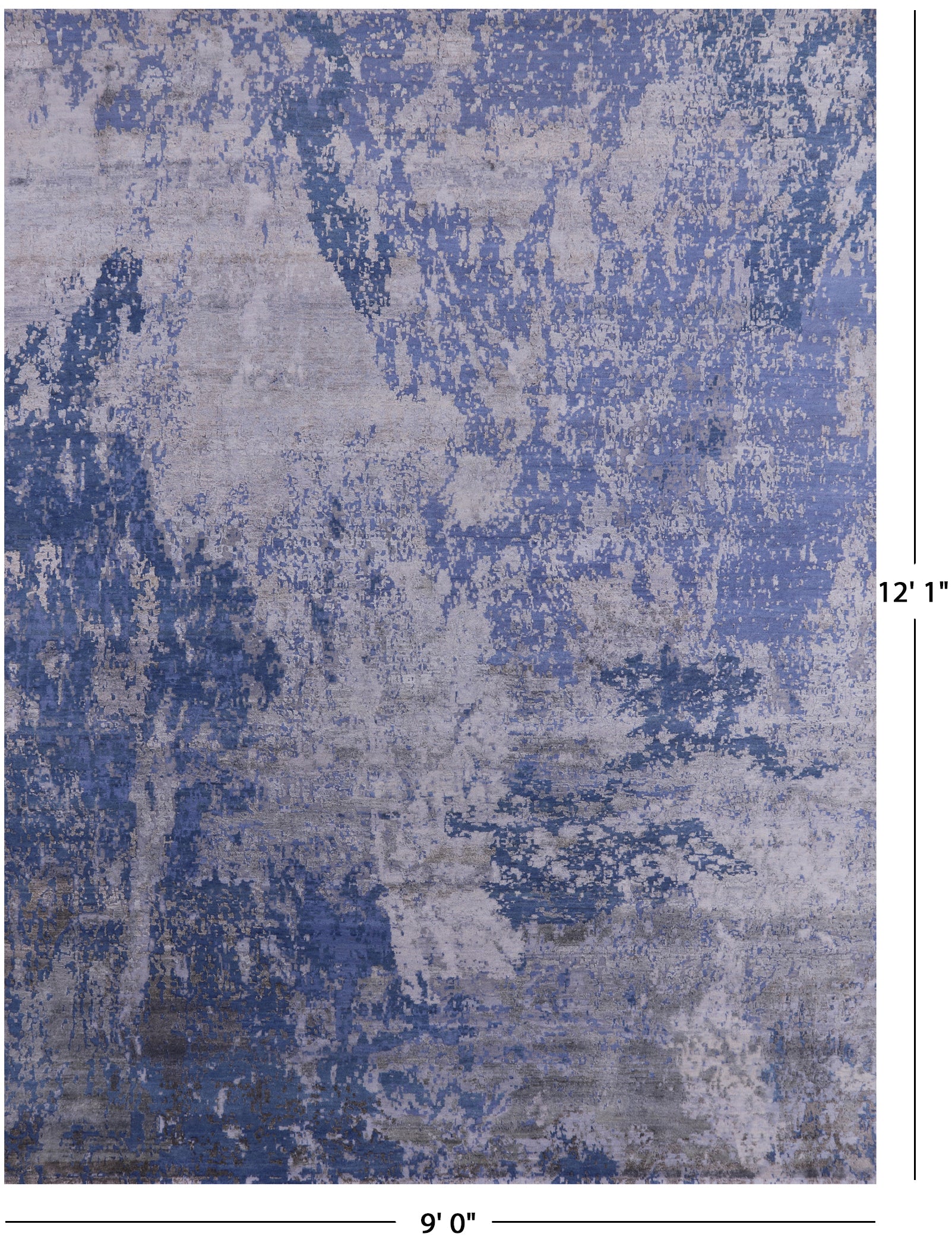 Modern Hand Knotted Wool & Silk Rug - 9' 0" X 12' 1" - Golden Nile