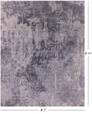 Abstract Modern Hand Knotted Wool & Silk Rug - 8' 1" X 9' 11" - Golden Nile