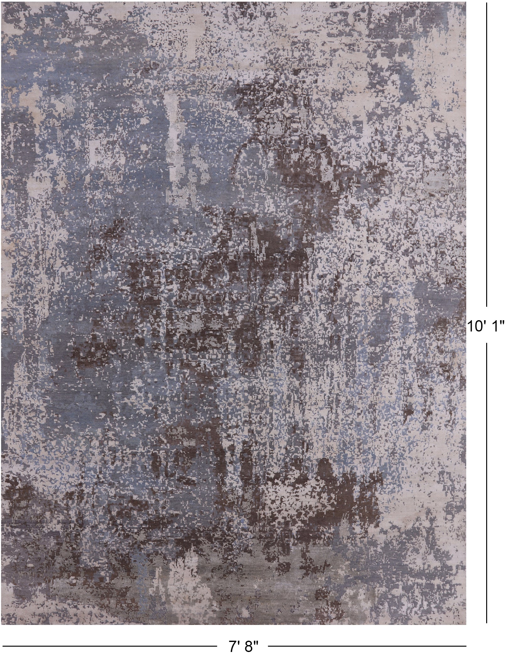 Abstract Contemporary Handmade Wool & Silk Rug - 7' 8" X 10' 1" - Golden Nile
