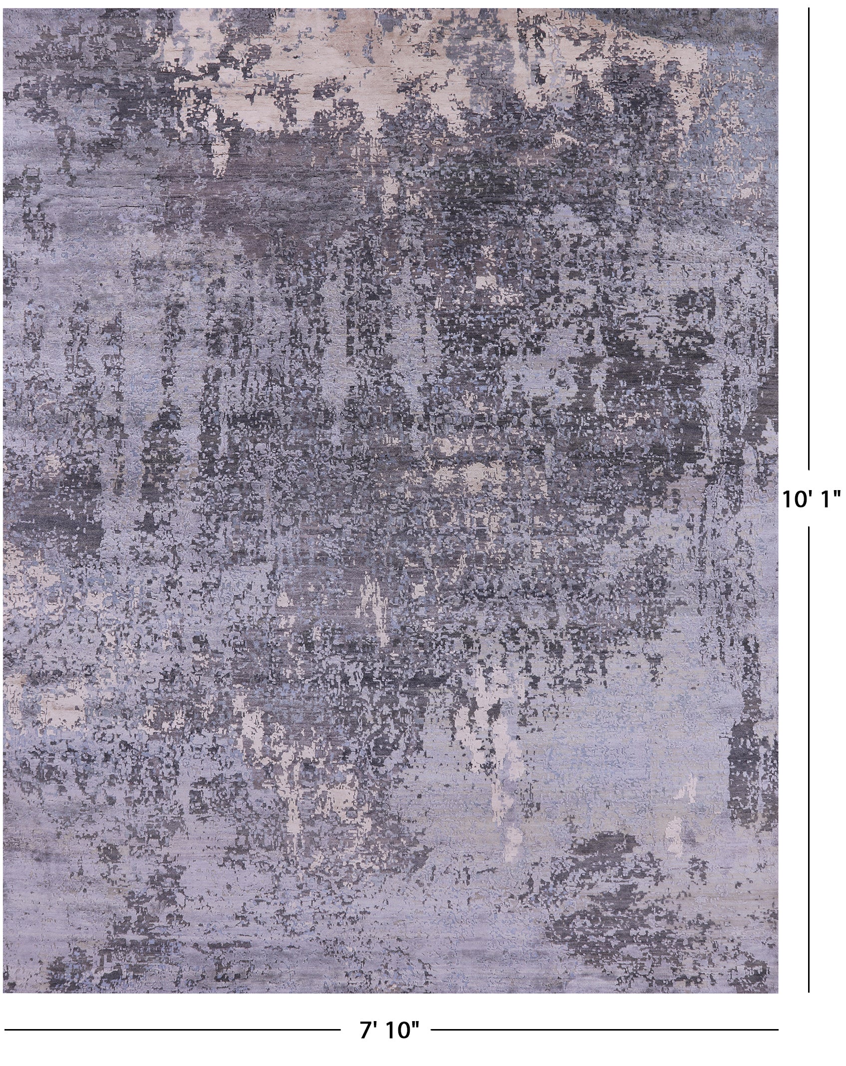 Abstract Modern Handmade Wool & Silk Rug - 7' 10" X 10' 1" - Golden Nile