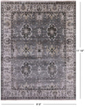 Grey Persian Fine Serapi Hand Knotted Wool Rug - 9' 0" X 11' 10" - Golden Nile