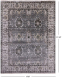 Grey Persian Fine Serapi Hand Knotted Wool Rug - 9' 0" X 11' 10" - Golden Nile