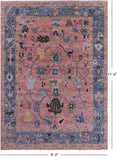 Pink Turkish Oushak Hand Knotted Wool Rug - 8' 3" X 11' 4" - Golden Nile
