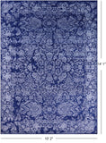 Blue Contemporary Hand Knotted Wool & Silk Rug - 10' 2" X 14' 1" - Golden Nile