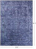 Grey Contemporary Handmade Wool & Silk Rug - 10' 0" X 14' 1" - Golden Nile