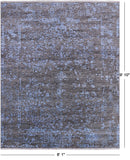 Grey Modern Hand Knotted Wool & Silk Rug - 8' 1" X 9' 10" - Golden Nile