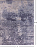 Abstract Contemporary Hand Knotted Wool & Silk Rug - 7' 11" X 10' 2" - Golden Nile