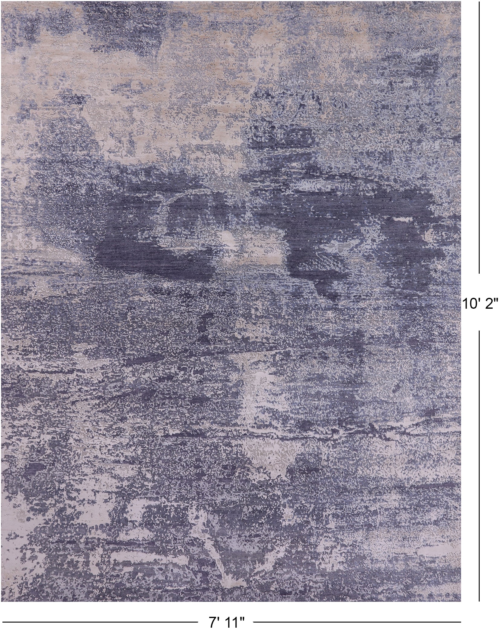 Abstract Contemporary Hand Knotted Wool & Silk Rug - 7' 11" X 10' 2" - Golden Nile