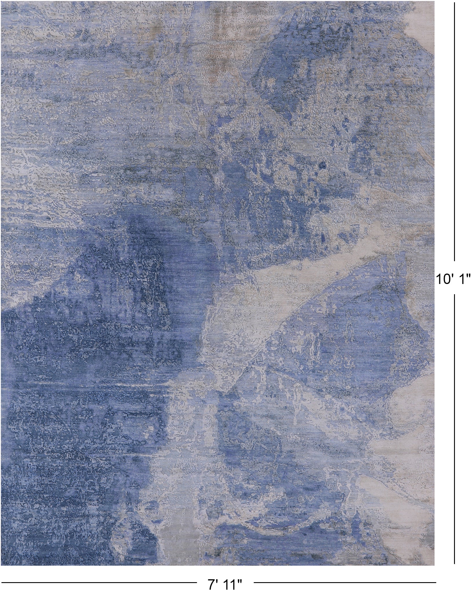 Contemporary Hand Knotted Wool & Silk Rug - 7' 11" X 10' 1" - Golden Nile