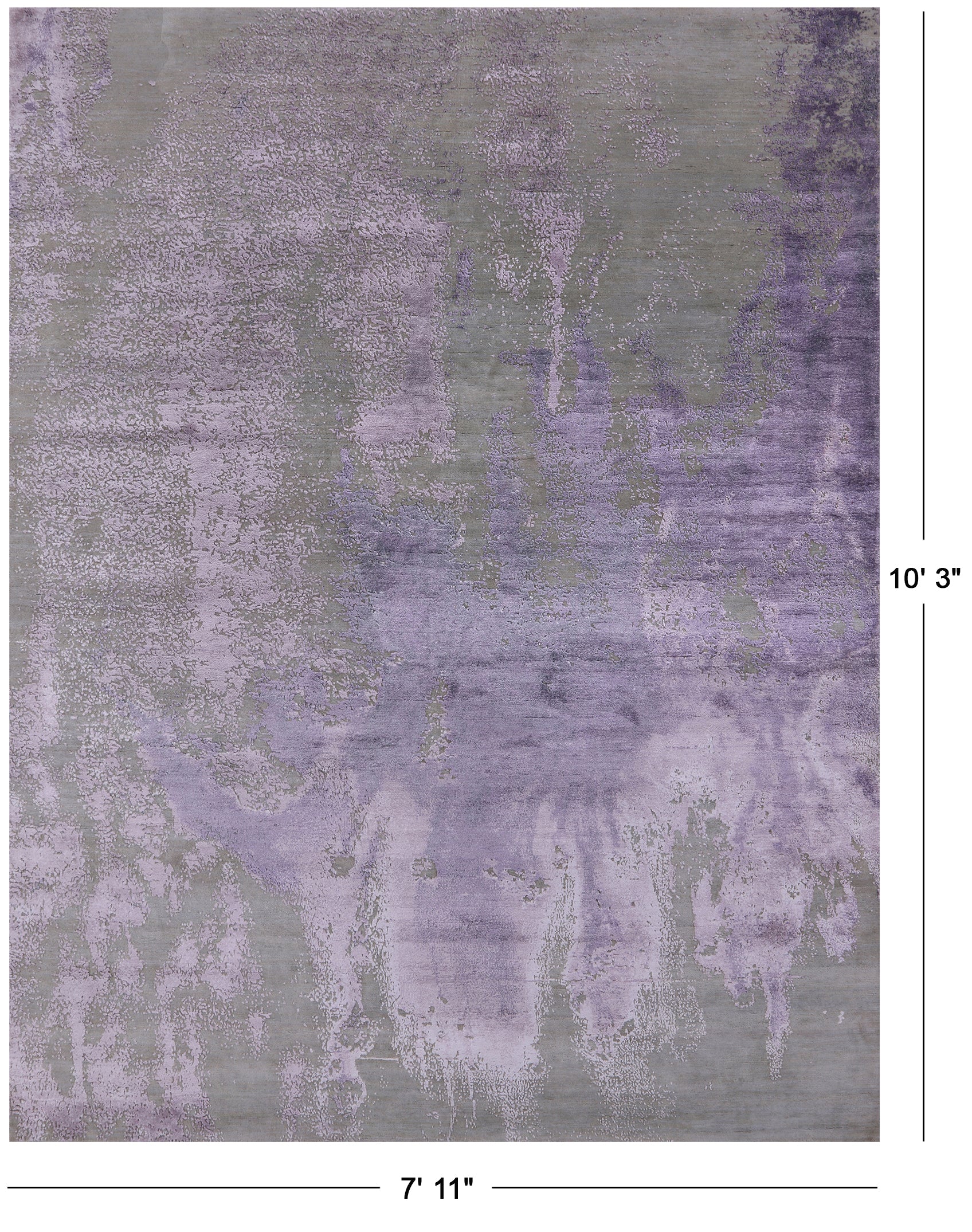 Modern Hand Knotted Wool & Silk Rug - 7' 11" X 10' 3" - Golden Nile