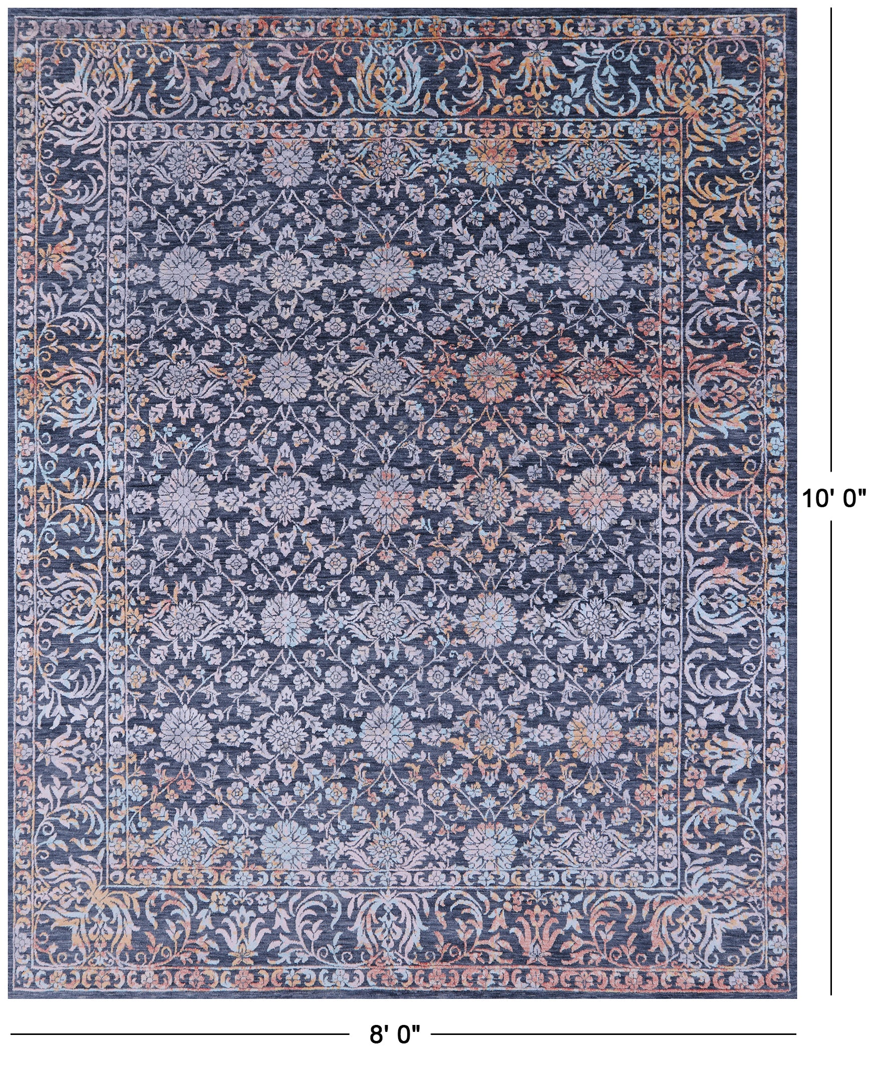 Modern Handmade Wool & Silk Rug - 8' 0" X 10' 0" - Golden Nile