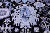 SUPER SALE Black Modern Handmade Wool & Silk Rug - 8' 11" X 12' 2"