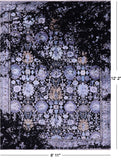 SUPER SALE Black Modern Handmade Wool & Silk Rug - 8' 11" X 12' 2"