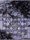 SUPER SALE Black Modern Handmade Wool & Silk Rug - 8' 11" X 12' 2"