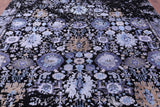 SUPER SALE Black Modern Handmade Wool & Silk Rug - 8' 11" X 12' 2"