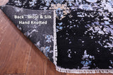 SUPER SALE Black Modern Handmade Wool & Silk Rug - 8' 11" X 12' 2"