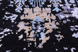 SUPER SALE Black Modern Handmade Wool & Silk Rug - 8' 11" X 12' 2"
