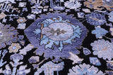 SUPER SALE Black Modern Handmade Wool & Silk Rug - 8' 11" X 12' 2"
