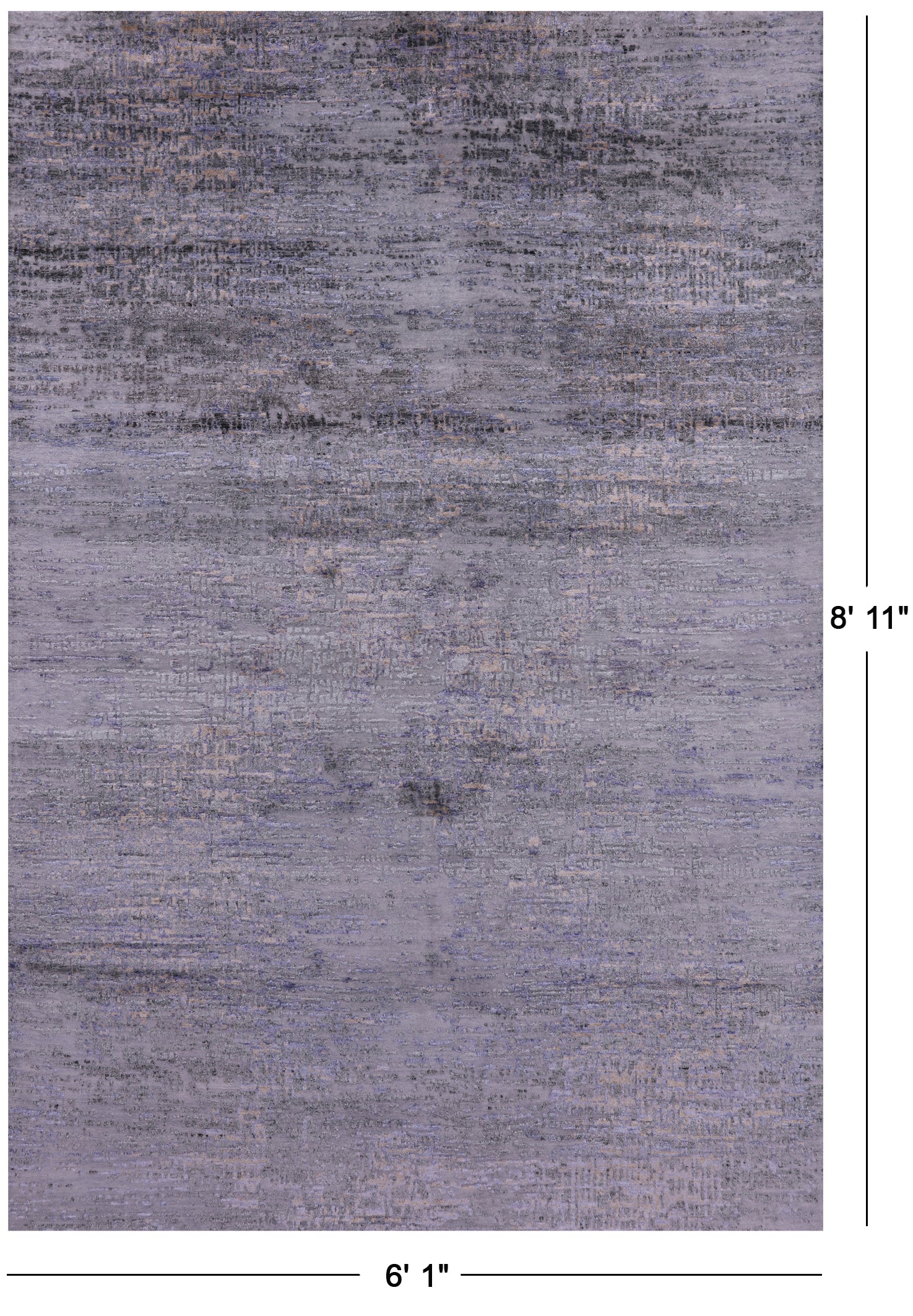 Contemporary Hand Knotted Wool & Silk Rug - 6' 1" X 8' 11" - Golden Nile