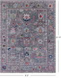 Grey Turkish Oushak Hand Knotted Wool Rug - 9' 3" X 11' 11" - Golden Nile