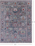 Grey Turkish Oushak Hand Knotted Wool Rug - 9' 3" X 11' 11" - Golden Nile