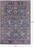 Grey Turkish Oushak Hand Knotted Wool Rug - 9' 1" X 12' 6" - Golden Nile