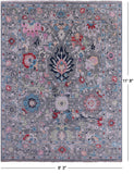 Grey Turkish Oushak Hand Knotted Wool Rug - 9' 3" X 11' 8" - Golden Nile