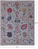 Blue Turkish Oushak Hand Knotted Wool Rug - 8' 2" X 10' 2" - Golden Nile