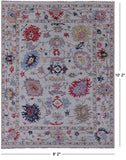 Blue Turkish Oushak Hand Knotted Wool Rug - 8' 2" X 10' 2" - Golden Nile
