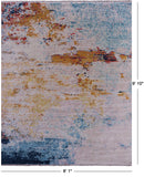Modern Hand Knotted Wool Rug - 8' 1" X 9' 10" - Golden Nile