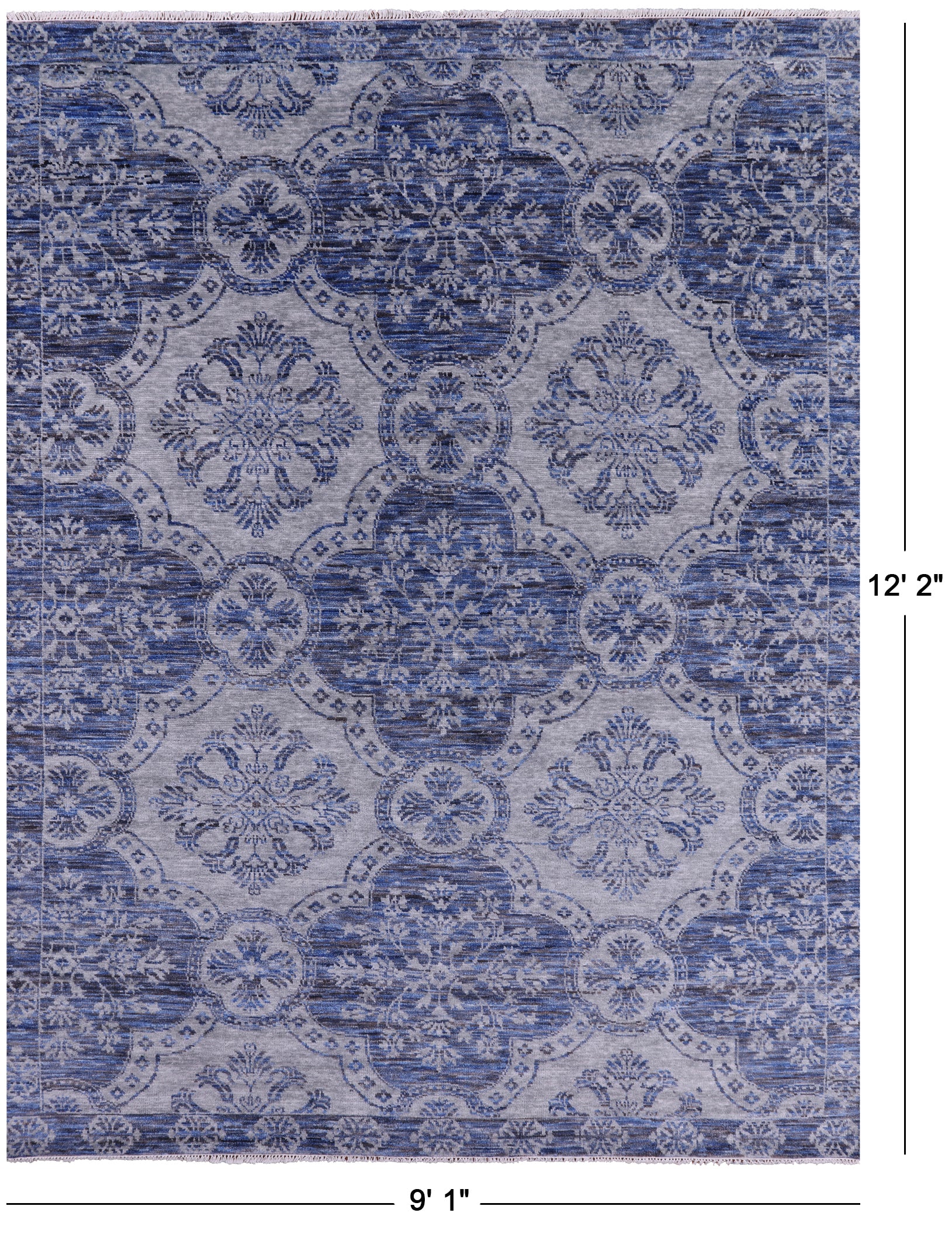 Contemporary Handmade Wool Rug - 9' 1" X 12' 2" - Golden Nile