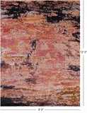 Abstract Contemporary Handmade Wool & Silk Rug - 9' 0" X 12' 0" - Golden Nile