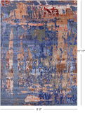 Abstract Contemporary Handmade Wool & Silk Rug - 9' 0" X 11' 11" - Golden Nile