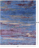 Abstract Contemporary Hand Knotted Wool & Silk Rug - 8' 1" X 10' 0" - Golden Nile