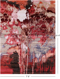 Abstract Contemporary Hand Knotted Wool & Silk Rug - 7' 9" X 10' 4" - Golden Nile