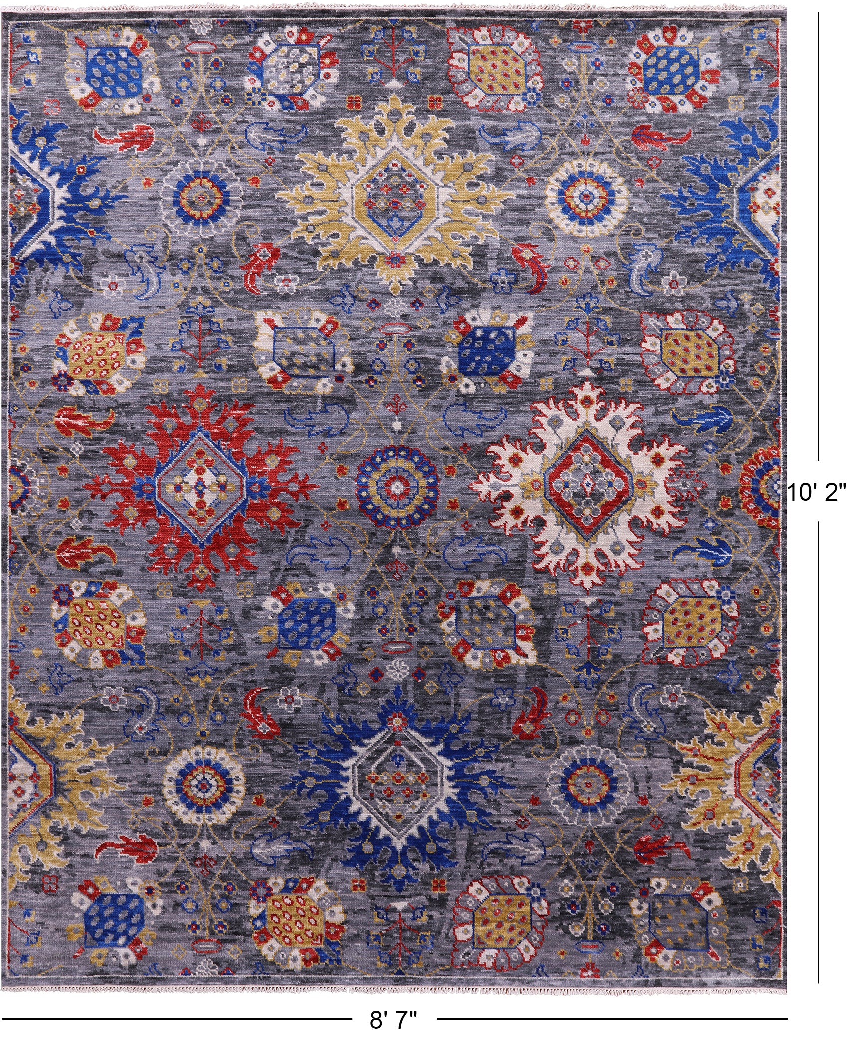 Grey Turkish Oushak Hand Knotted Wool Rug - 8' 7" X 10' 2" - Golden Nile