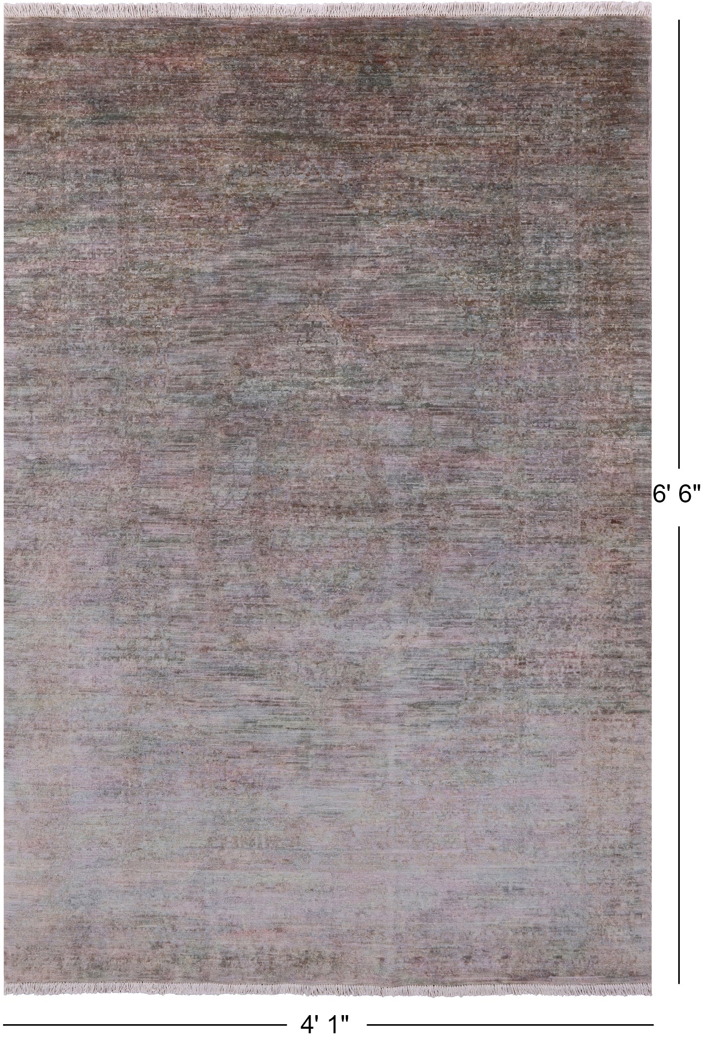 Full Pile Overdyed Hand Knotted Wool Rug - 4' 1" X 6' 6" - Golden Nile