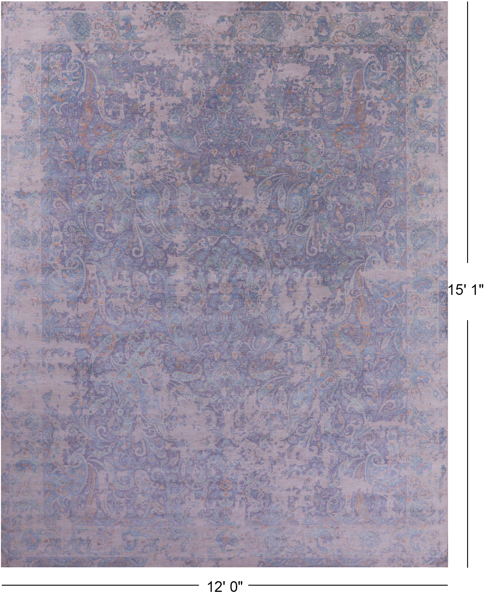 Persian Hand Knotted Wool & Silk Rug - 12' 0" X 15' 1" - Golden Nile