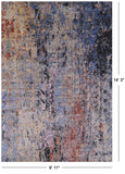 Abstract Modern Hand Knotted Wool & Silk Rug - 9' 11" X 14' 3" - Golden Nile
