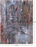 Abstract Contemporary Hand Knotted Wool & Silk Rug - 9' 0" X 12' 2" - Golden Nile
