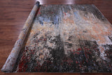 Abstract Modern Hand Knotted Wool & Silk Rug - 9' 1" X 12' 1" - Golden Nile