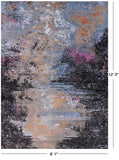 Abstract Modern Hand Knotted Wool & Silk Rug - 9' 1" X 12' 0" - Golden Nile