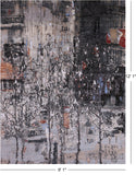 Urban Design Abstract Modern Handmade Wool & Silk Rug - 9' 1" X 12' 1" - Golden Nile