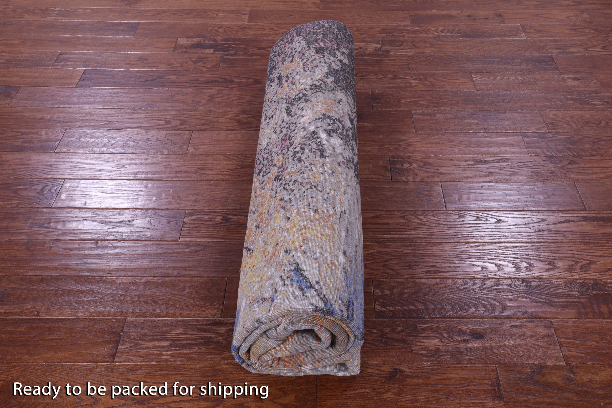 SUPER SALE Abstract Contemporary Hand Knotted Wool & Silk Rug - 8' 2" X 10' 2"
