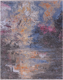 SUPER SALE Abstract Contemporary Hand Knotted Wool & Silk Rug - 8' 2" X 10' 2"