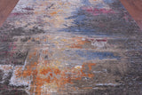 SUPER SALE Abstract Contemporary Hand Knotted Wool & Silk Rug - 8' 2" X 10' 2"
