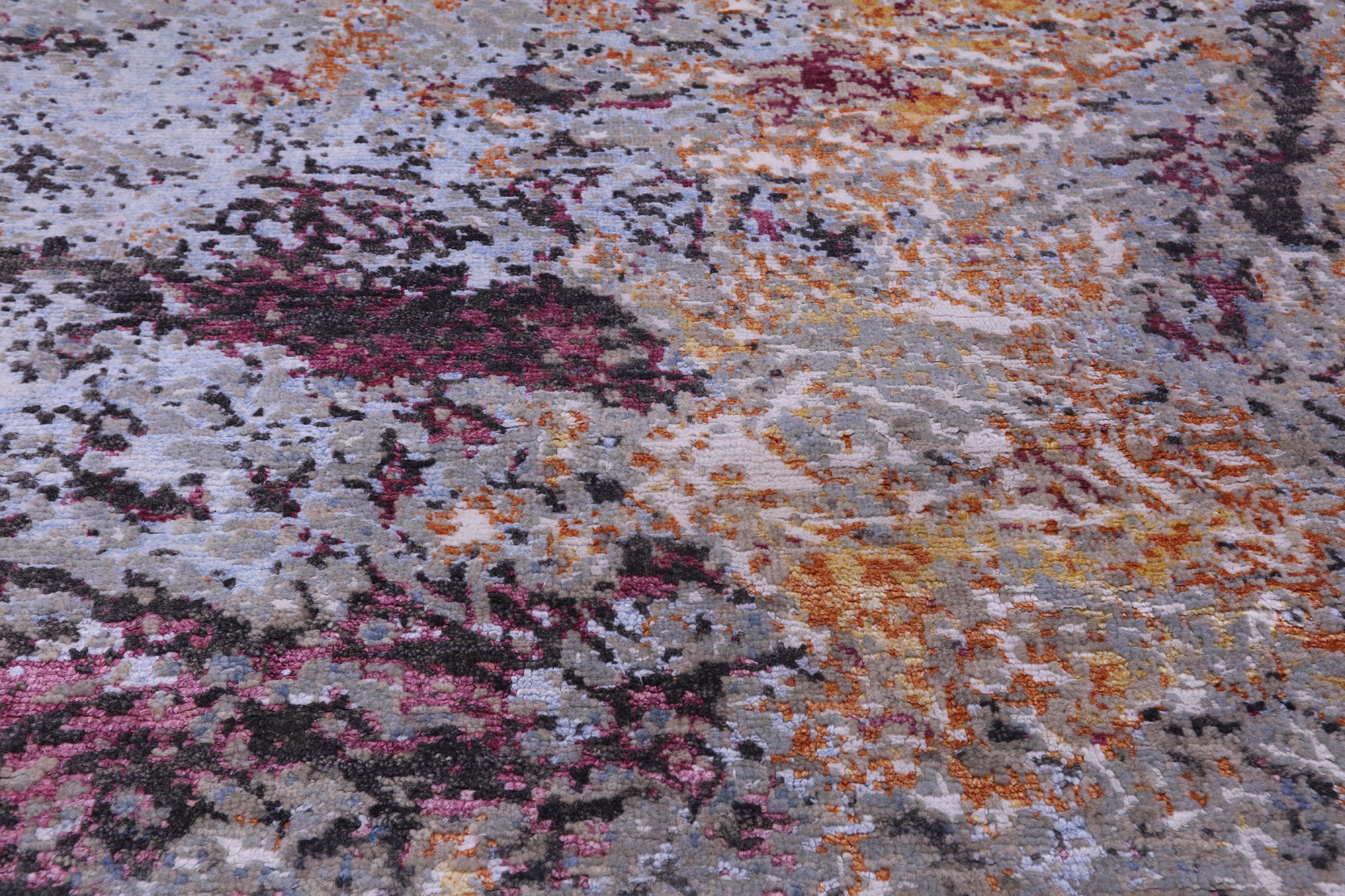 SUPER SALE Abstract Contemporary Hand Knotted Wool & Silk Rug - 8' 2" X 10' 2"